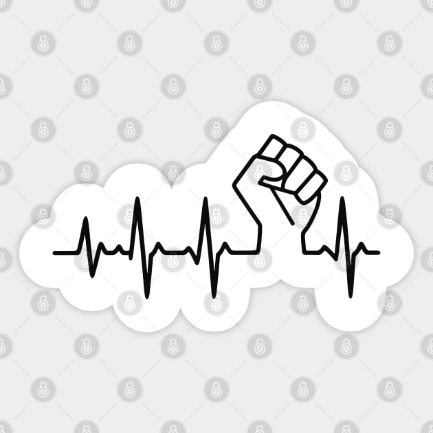 Raised Fist Heartbeat Rebel Activism Power Sticker by Anticorporati